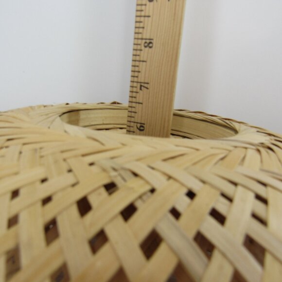 Rattan Pendant Light Shade Round  6" x 12" Natural Rattan Beige/Brown Color - Picture 7 of 8